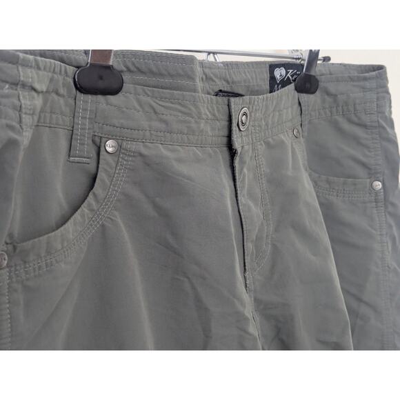Kuhl Mountain Culture Zip Off Capri Hiking Outdoor Pants Army Green Wmns Sz 14 - Picture 5 of 12
